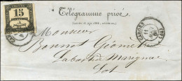 Càd T 15 CAHORS (44) / Taxe N° 3 (leg Def) Sur Télégramme Privé Pour Labastide Marignac. Au Verso, Cachet Des Lignes Tél - 1859-1959 Briefe & Dokumente