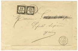 Càd T 15 JOINGY (83) / Taxe N° 3 Paire Percée En Ligne Sur Lettre 2 Ports Adressée à La Ferté Loupière. 1867. - TB. - R. - 1859-1959 Lettres & Documents