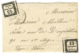 Càd T 16 LYON (68) / Taxe N° 3 (2) Irrégulièrement Utilisée Sur Lettre Territoriale De Tournus Pour Lyon. 1869. - TB. -  - 1859-1959 Cartas & Documentos