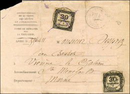 Càd T 18 VIENNE LE CHATEAU / MARNE / Taxe N° 6 (2) Sur Document De La Caisse Des Dépôts. 1882. - B / TB. - R. - 1859-1959 Briefe & Dokumente