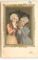 N°21596 - Carte Gaufrée - MSM - Meissner - Deux Jeunes Femmes Style Victorien En Portrait Dans Un Cadre - Femmes