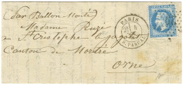 Etoile 29 / N° 29 Càd PARIS / R. PASCAL (rare) 4 OCT. 70 Sur Lettre Pour Mortrée. Au Verso, Càd LAIGLE A PARIS (jour) 14 - Krieg 1870