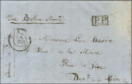 Càd Noir PARIS (SC) 3 OCT. 70 + P.P. Sur Lettre Pour Rive De Gier, Au Verso Càd D'arrivée 16 OCT. 70. L'ARMAND BARBÈS. E - Guerre De 1870