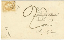 Etoile 15 / N° 28 Càd PARIS / R. BONAPARTE 3 OCT. 70 Sur Carte Taxée 2 Pour Etretat Sans Càd D'arrivée. LE NON DENOMME N - War 1870