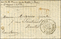 Càd PARIS / R. BONAPARTE 29 SEPT. 70 + P.P. Rouge Sur Lettre En Franchise Militaire Pour Nantes. Au Verso, Càd D'arrivée - Guerra Del 1870