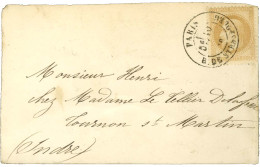 Càd PARIS / R. DE STRASBOURG (rare Oblitération Par Càd) 10 OCT. 70 / N° 28 Sur Carte Pour Tournon St Martin Sans Càd D' - Guerre De 1870