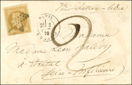 Etoile 8 / N° 28 Càd PARIS / R. D'ANTIN 2 OCT. 70 Sur Carte '' Par Ballon Libre '' Avec Texte Signé Léon Halévy (célèbre - Guerre De 1870