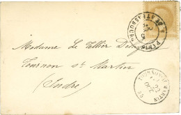 Càd PARIS / R. DE STRASBOURG 5 OCT. 70 / N° 28 Sur Carte Pour Tournon St Martin. Càd D'arrivée Au Recto 22 OCT. 70. LE V - War 1870