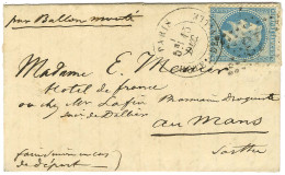 Etoile 13 / N° 29 Càd PARIS / HOTEL DE VILLE 15 DEC. 70 Sur Lettre Pour Le Mans, Au Verso Càd D'arrivée 30 DEC. 70. LE P - Krieg 1870