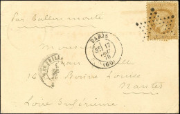 Etoile évidée / N° 28 Càd PARIS (60) 17 DEC. 70 Sur Carte Pour Nantes. Au Verso, Très Càd De Passage BEAUNE (20) 18 DEC. - Krieg 1870