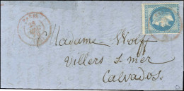 Càd Rouge PARIS (SC) 28 DEC. 70 (répété à Côté) / N° 29 Sur Lettre Pour Villers Sur Mer, Au Verso Càd D'arrivée (faible) - Krieg 1870