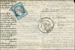 Etoile / N° 37 Càd PARIS (60) 29 DEC. 70 Sur Agence Havas édition Française Pour Le Journal De L'Aisne à Laon (zone Occu - Krieg 1870