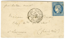 Etoile 20 / N° 37 Càd PARIS / R. ST DOMque ST GN N° 53 31 DEC. 70 Sur Enveloppe Sans Texte Pour Lesneven, Au Verso Càd D - Guerra De 1870