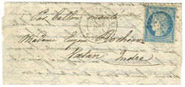Etoile 15 / N° 37 Càd PARIS / R. BONAPARTE 16 JANV. 71 Sur Lettre Pour Vatan. Au Verso, Càd D'arrivée 28 JANV. 71. LE PO - War 1870