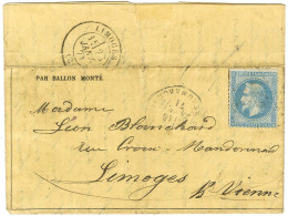 Etoile 12 / N° 29 Càd PARIS / BD BEAUMARCHAIS 16 JANV. 71 Sur Gazette Des Absents N° 27 Pour Limoges. Au Verso, Càd D'ar - Krieg 1870