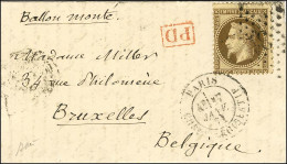 Etoile 31 (rare) / N° 30 Càd PARIS / CORPS LÉGISLATIF 17 JANV. 71 Sur Lettre Pour Bruxelles, Au Verso Càd D'arrivée 21 J - War 1870