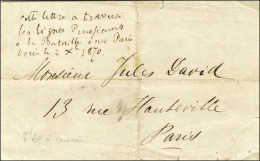 Lettre De La Haye Entrée Dans Paris Avec Réponse à Cette Lettre Par 3 Ballons Montés (2 Expédiés à La Haye Et 1 à Genève - Guerra Del 1870