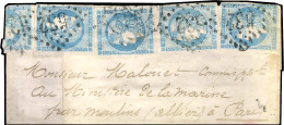 GC 532 / N° 45 (5) Sur Boule De Moulins Contenant 2 Messages Datés D'Evreux (zone Occupée) Le 1er Janvier 1871 Acheminés - War 1870