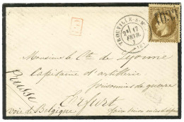 GC 4033 / N° 30 Càd TROUVILLE-S-MER (13) Sur Lettre Adressée à Un Prisonnier De Guerre à Erfurt Par La Voie De Belgique. - Guerre De 1870