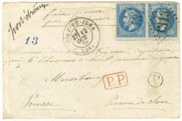 GC 1313 / N° 29 (paire) + P.P. Rouge Càd T 17 DOLE-DU-JURA (38) Sur Lettre Pour Un Prisonnier à Mersebourg Par La Voie D - War 1870