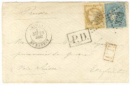 GC 359 / N° 43 + N° 46 (filet Effleuré) Càd BAYONNE / ST ESPRIT Sur Lettre Pour Un Prisonnier De Guerre à Erfurt Par La  - War 1870