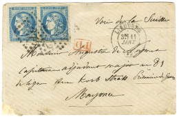 GC 2032 / N° 45 (2) Càd T 17 LIBOURNE (32) Sur Lettre Pour Un Prisonnier De Guerre à Mayence Par La Voie De Suisse. 1871 - Guerre De 1870