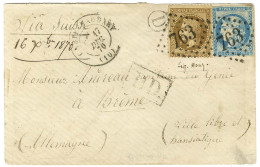 GC 763 / N° 30 + N° 46 Càd T 17 CASTELNAUDARY (10) Sur Lettre Pour Un Prisonnier De Guerre à Brême Par La Voie De Suisse - War 1870