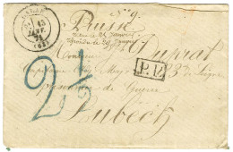 Càd T 17 GALAN (63) + P.P. Sur Lettre Avec Texte Adressée à Un Prisonnier De Guerre à Lubeck, Au Recto Taxe 2 1/2. 1871. - Krieg 1870