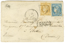 GC 456 / N° 43 + N° 45 Càd T 17 BESANCON (24) Sur Lettre à Un Prisonnier De Guerre à Stettin, Au Recto Griffe FRANCO. 18 - War 1870