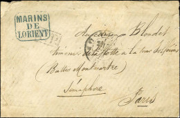 Càd PARIS / LA MAISON-BLANCHE 22 OCT. 70 + P.P. Et Griffe Bleue Encadrée MARINS DE LORIENT Sur Lettre Adressée Au Sémaph - War 1870