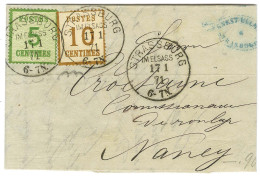 Càd STRASSBURG / IM ELSASS / Als. N° 4 + N° 5 Sur Lettre Pour Nancy. 1871. - SUP. - Cartas & Documentos