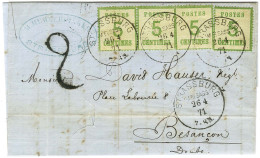 Càd STRASSBURG / IM ELSASS / Als. N° 4 (4) Sur Lettre Pour Besançon, Au Recto Taxe Tampon 2. 1871. - SUP. - R. - Lettres & Documents