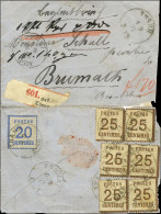 Càd THANN / Als. N° 6 + N° 7 (6) Au Verso D'une Lettre Recommandée Pour Brumath. 1871. - TB. - R. - Covers & Documents
