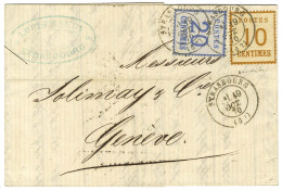 Càd T 17 STRASBOURG (67) / Als. N° 5 + N° 6 Sur Lettre Pour Genève. 1870. - SUP. - R. - Covers & Documents