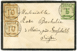 Càd WORTH Ad SAUER / Als. N° 4 + N° 5 Paire Sur Lettre Pour Marin Près Neuchâtel. 1871. - SUP. - R. - Covers & Documents