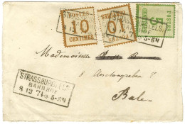 Cachet Encadré STRASSBURG I ELS / BAHNHOF / Als. N° 4 + N° 5 (2) Sur Lettre Pour Bâle. 1871. - TB / SUP. - Covers & Documents