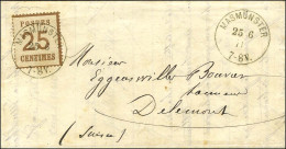 Càd MASMUNSTER / Als. N° 7 Variété Burelage Renversé Sur Lettre Pour Delémont. 1871. - SUP. - R. - Covers & Documents