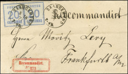 Càd SAARGEMUND / Als. N° 6 (2) Sur Lettre Recommandée Pour Francfort, Au Recto étiquette De Recommandation. 1871. - SUP. - Lettres & Documents