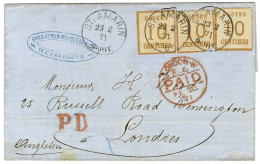 Càd ST AMARIN / Als. N° 5 (3, 1ex Def) Sur Lettre Pour Londres. 1871. - TB. - R. - Covers & Documents