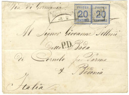 Cachet K:PR.FELDPOST / RELAIS N° 25 / 18 2 / Als. N° 6 Paire Sur Lettre Pour Parme. 1871. - TB. - R. - Lettres & Documents