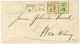 Càd Encadré STRASSBURG Im ELSASS / BAHNHOF / Als. N° 4 + N° 5 Sur Lettre Pour Vienne. 1871. - SUP. - R. - Lettres & Documents