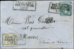 Cachet Encadré FELD-POST-/ RELAIS N° 90 / 13-3 / Als. N° 6 + N° 29 Sur Lettre En Affranchissement Mixte Pour Macon. 1871 - Covers & Documents