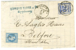 Càd STRASSBURG / Als. N° 6 + GC 420 / N° 29 Sur Lettre En Affranchissement Mixte Pour Belfort. 1871. - TB. - Storia Postale