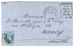 Càd HAGENAU / Als. N° 6 + GC 2598 / N° 29 Sur Lettre En Affranchissement Mixte Pour Nancy. 1871. - TB / SUP. - Lettres & Documents