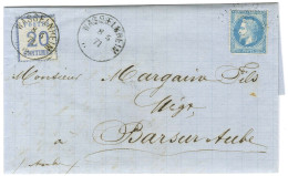 Càd WASSELNHEIM / Als. N° 6 + GC / N° 29 Sur Lettre En Affranchissement Mixte Pour Bar Sur Aube. 1871. - TB. - Covers & Documents