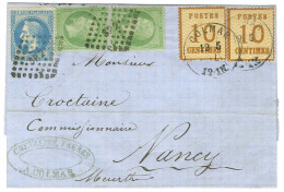 Càd COLMAR / Als. N° 5 (2) + Losange SP 2° / N° 20 (2) + N° 29 Sur Lettre En Affranchissement Mixte Pour Nancy. 1871. -  - Lettres & Documents