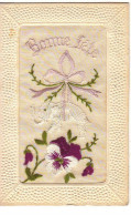N°17302 - Carte Brodée - Bonne Fête - Pensée, Et éléphant - Embroidered