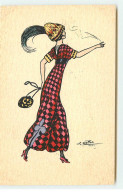 N°17317 - Naillod - Jeune Femme Avec Une Combinaison Rose Et Noire - Naillod