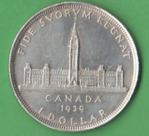 Canada Dollar 1939 Parlament King Georgius VI° Silver Coin - Canada