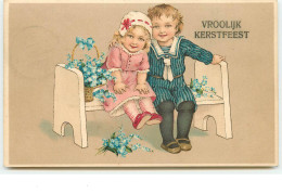 N°16194 - Flatscher - Vroolijk Kerstfeest - Enfants Assis Sur Un Banc - Autres & Non Classés